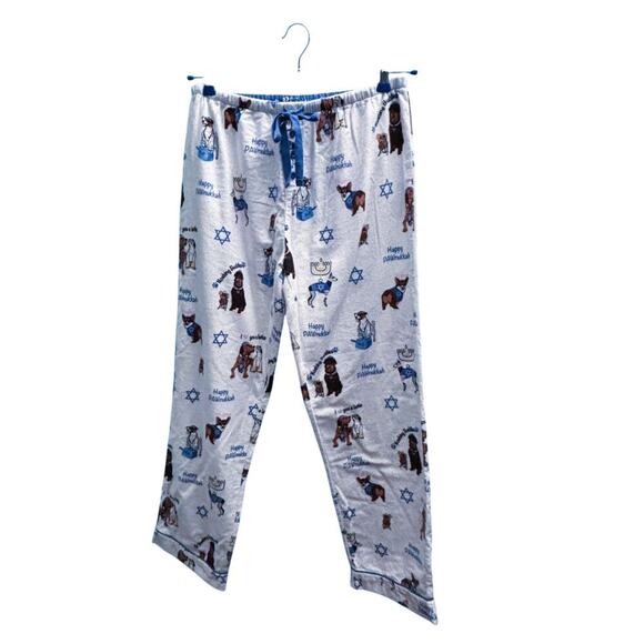 P.J. Salvage Loungewear Flannels Pajama Pj Set Happy Pawnukkah Print Size Medium - Picture 6 of 13